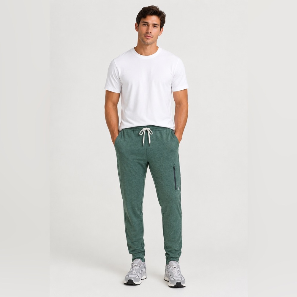 NWT Vuori Sunday Performance Jogger in Agate Green Heather